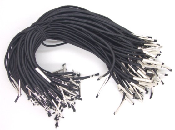 Elastico com Ponteira Roliço 48 cm Preto Nº 05-0 Elastico com Ponteira Roliço 48 cm Preto Nº 05-0