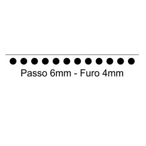Ferramenta Matriz EX Passo 6 mm Furo Redondo 4 mm-897