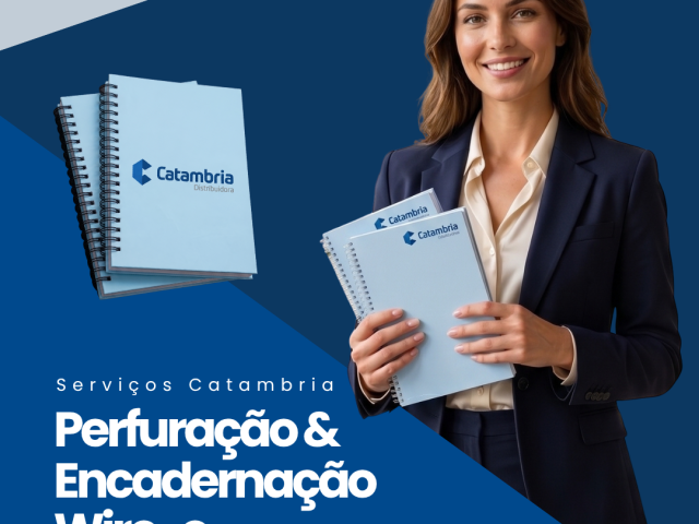 Perfuração e encadernação em Wire-o